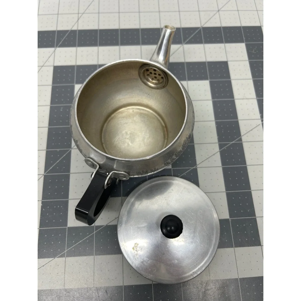 Sona Ware Teapot Aluminum Works Stratford On Avon England Vintage MCM Decor